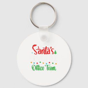 Santa's Favorite Office Team Christmas Lights Sant Key Ring