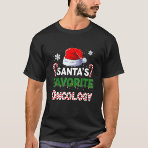 Santa's Favorite Oncology Nurse  Santa Hat Candy c T-Shirt