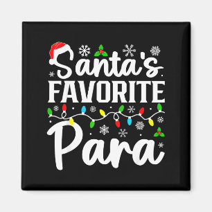 Santa's Favorite Para Funny Christmas Family Match Magnet