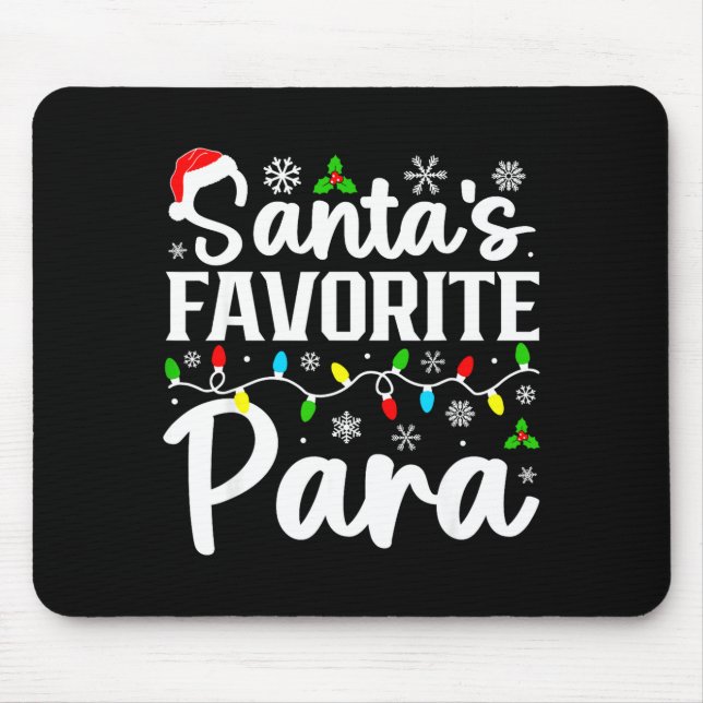 Santa's Favorite Para Funny Christmas Family Match Mouse Pad (Front)