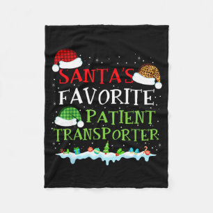 Santa's Favorite Patient Transrter Fun Christmas  Fleece Blanket