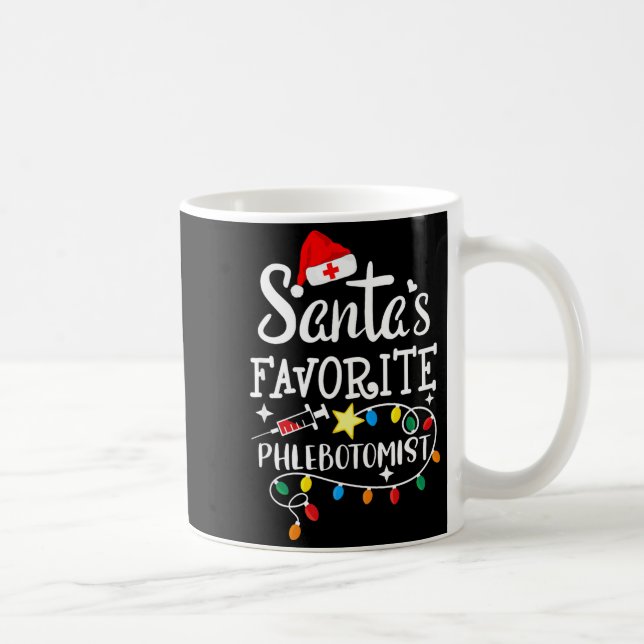 Santa's Favorite Phlebotomist Christmas Phlebotomy Coffee Mug (Right)