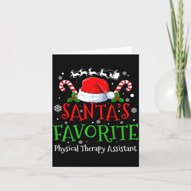 Santa's Favorite Physical Therapy Istant Christmas Card (Front)