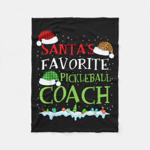 Santa's favorite pickleball coach fun christmas fleece blanket