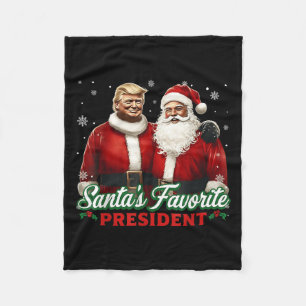 Santas Favorite President Christmas Cute Trump Hol Fleece Blanket