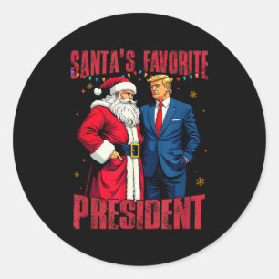Santas Favorite President Christmas Trump 47th Pre Classic Round Sticker