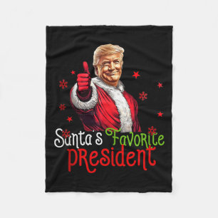 Santas Favorite President Funny Santa Trump 2024 C Fleece Blanket