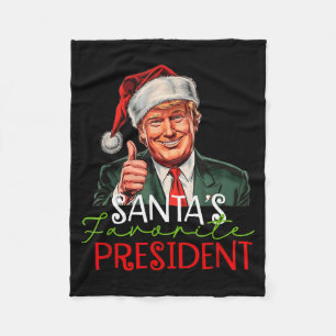 Santas Favorite President Funny Santa Trump 2024 C Fleece Blanket