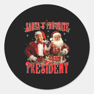 Santas Favorite President Funny Trump Christmas Pa Classic Round Sticker