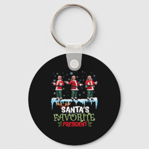 Santas Favorite President Santa Trump Dance Funny Key Ring