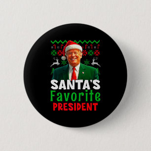 Santas Favorite President Santa Trump Xmas Christm 6 Cm Round Badge