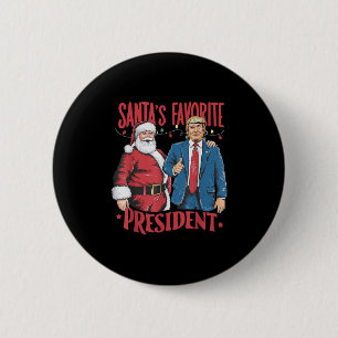 Santas Favorite President Trump Christmas Pajamas 6 Cm Round Badge