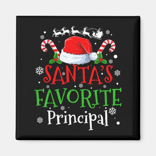 Santa's Favorite Principal Christmas Party  Magnet (Front)