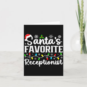 Santa's Favorite Receptionist Christmas Family Mat Card