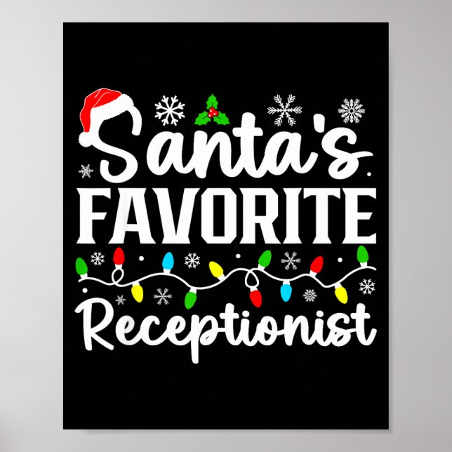 Santa's Favorite Receptionist Christmas Family Mat Poster (Front)