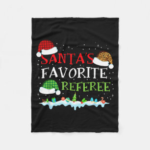 Santa's Favorite Referee Fun Christmas  Fleece Blanket