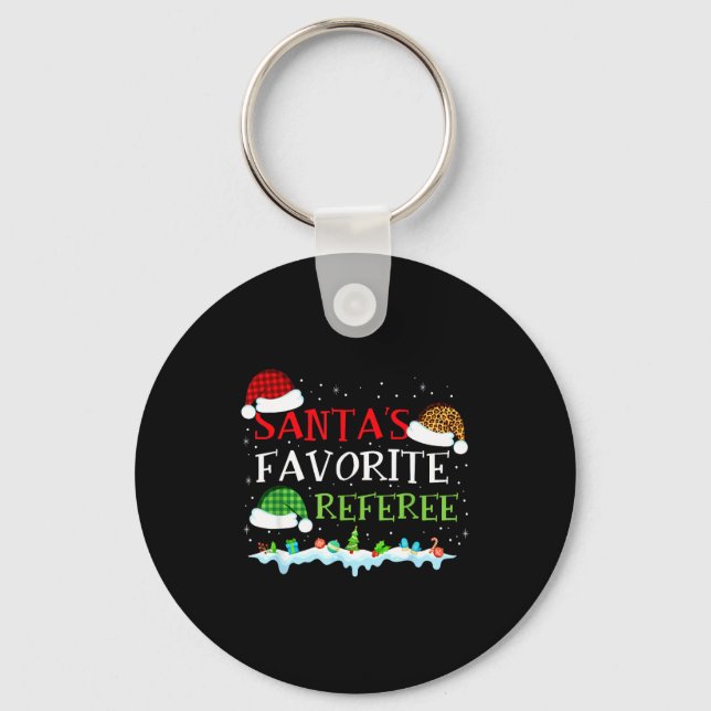 Santa's Favorite Referee Fun Christmas  Key Ring (Front)