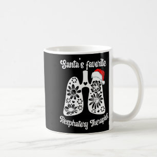 Santas Favorite Respiratory Therapist Floral Lung Coffee Mug