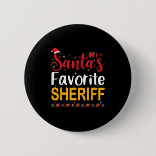 Santas Favorite Sheriff Matching Family Pajama Chr 6 Cm Round Badge