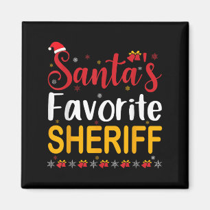 Santas Favorite Sheriff Matching Family Pajama Chr Magnet