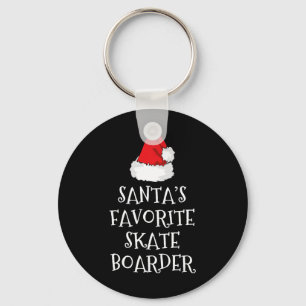 Santa's Favorite Skateboarder Funny Christmas Skat Key Ring