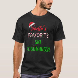 Santas Favorite Ski Mountaineer Funny Skiing Chr T-Shirt