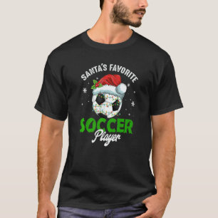 Santa's Favorite Soccer Player Christmas Pajama T-Shirt