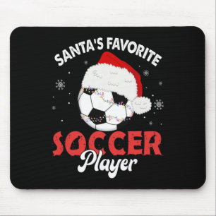 Santa's Favorite Soccer Player Christmas Pajamas M Mouse Pad