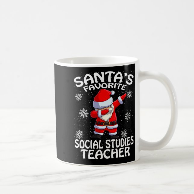 Santas Favorite Social Studies Teacher Christmas  Coffee Mug (Right)
