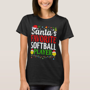 Santa's Favorite Softll Player Funny Christmas Sof T-Shirt