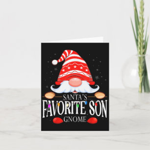 Santa's Favorite Son Gnome Matching Christmas Paja Card