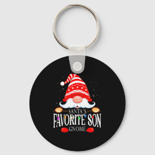 Santas Favorite Son Gnome Matching Christmas Paja Key Ring