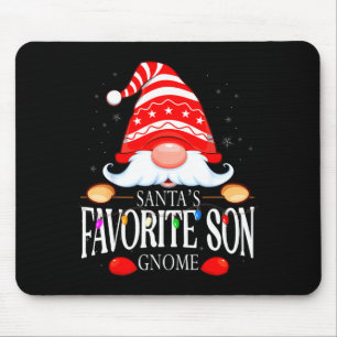 Santas Favorite Son Gnome Matching Christmas Paja  Mouse Pad