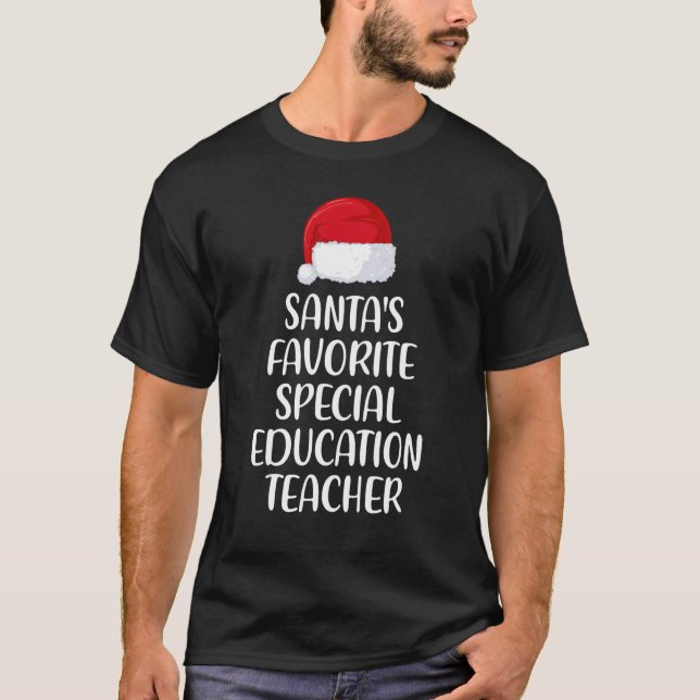 Santas Favorite Special Education Teacher Christma T-Shirt (Front)