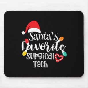 Santa's Favorite Surgical Tech Christmas Lights Sa Mouse Pad