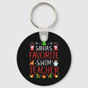 Santa's Favorite Swim Teacher Xmas Matching Key Ring