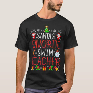 Santa's Favorite Swim Teacher Xmas Matching T-Shirt