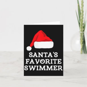 Santa's Favorite Swimmer Christmas Funny Xmas Swim Card