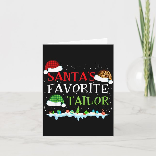 Santa's Favorite Tailor Fun Christmas Alterations  Card (Front)
