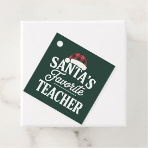 Santa's Favorite Teacher Christmas Teach Students Favour Tags
