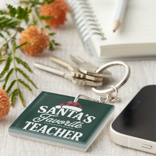 Santa's Favorite Teacher Christmas Teach Students Key Ring