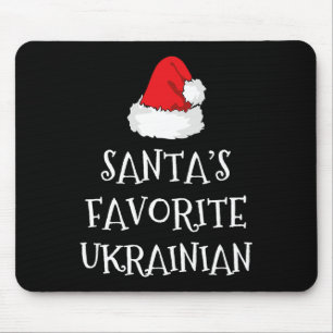 Santa's Favorite Ukrainian Christmas Funny Hat Xma Mouse Pad