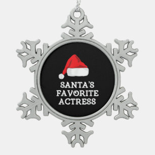 Santas Favourite Actress Christmas Acting Actress Snowflake Pewter Christmas Ornament