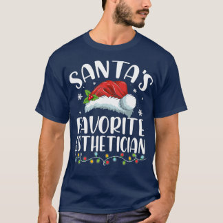 Santas Favourite Aesthetician Christmas Santa Hat T-Shirt