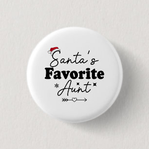Santa's Favourite Aunt Christmas 3 Cm Round Badge