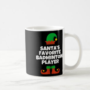 Santas Favourite Badminton Player Christmas Hat Fu Coffee Mug