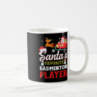 Santas Favourite Badminton Player Christmas Pyjama Coffee Mug