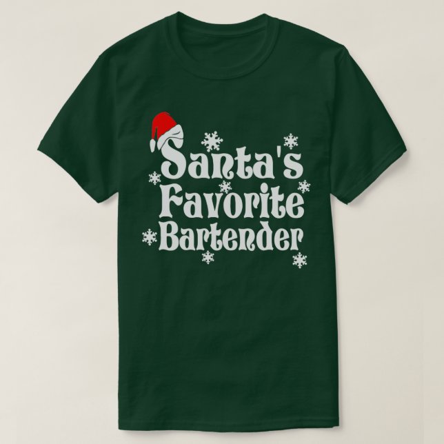 Santas Favourite Bartender Christmas 2 T-Shirt (Design Front)