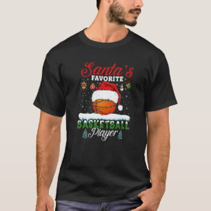 Santa's Favourite Basketball Player Christmas Bask T-Shirt