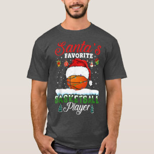Santas Favourite Basketball Player Christmas Baske T-Shirt